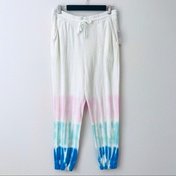 New! Splendid High Waist Boho Hippie Tie Dye Knit Sweatpants Joggers - Picture 2 of 11